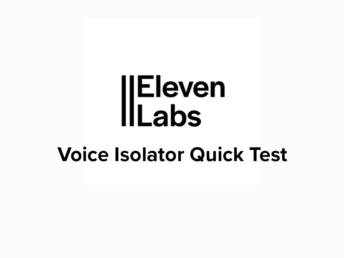 ElevenLabs Voice Isolation Tool Demo