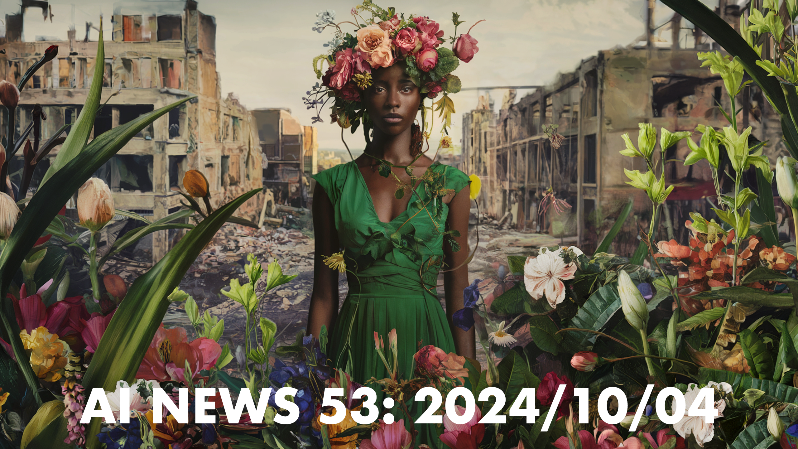 The main cover image prompt was A floral poster in the style of Kehinde Wiley with a post-apocalyptic theme.  Text added with Photoshop. 