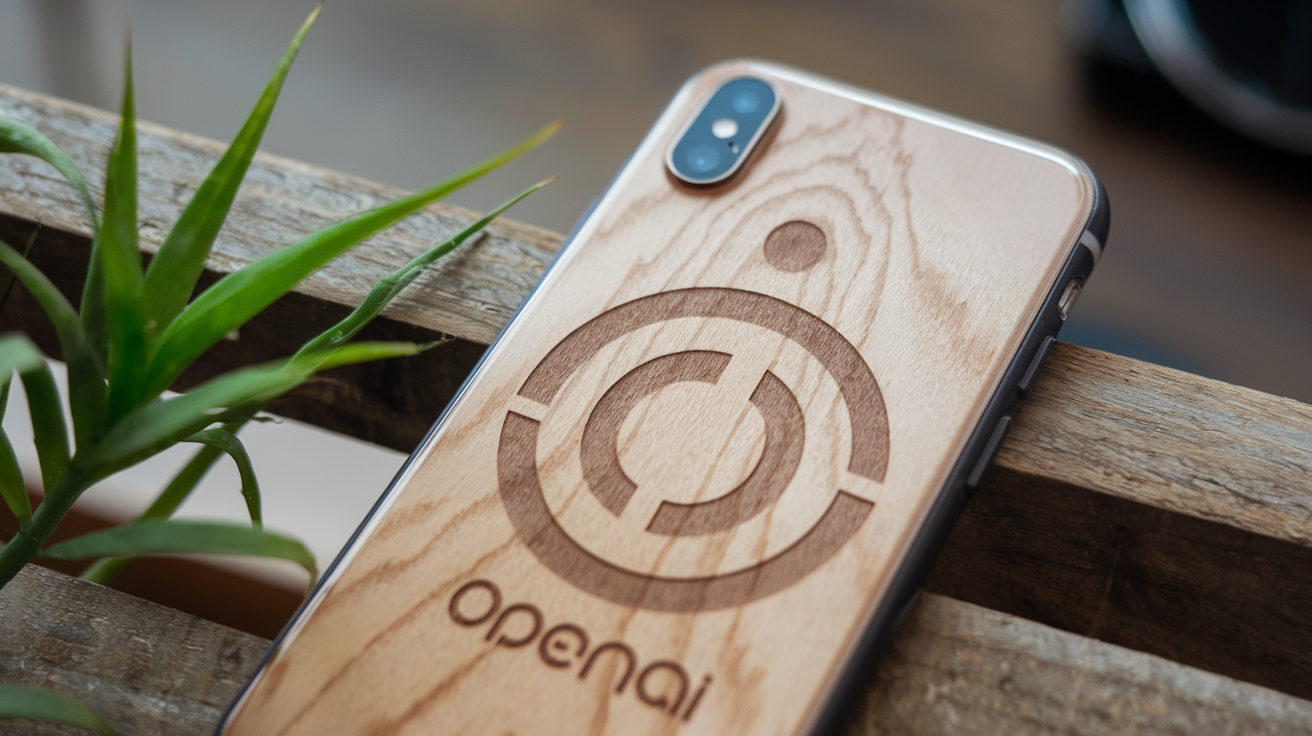An iphone with the OpenAI logo on it
