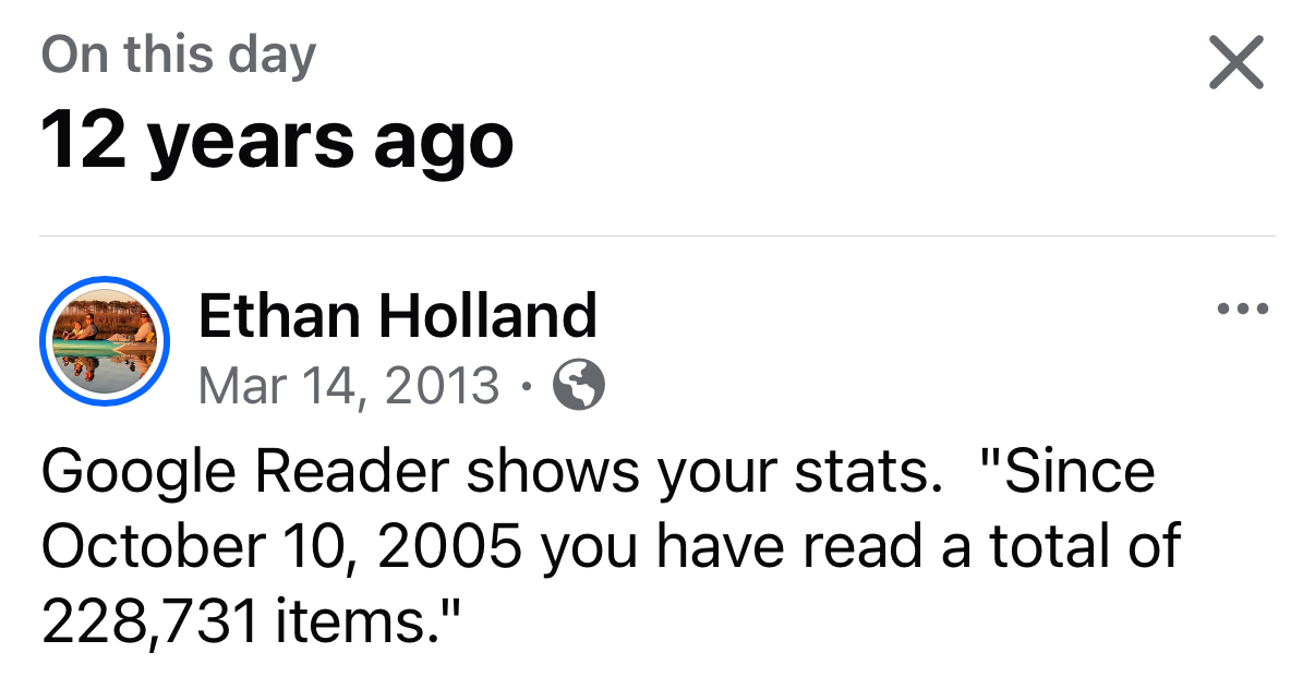 Obsessive compulsiveness for the win – Google Reader Memory – 228,731 organized stories