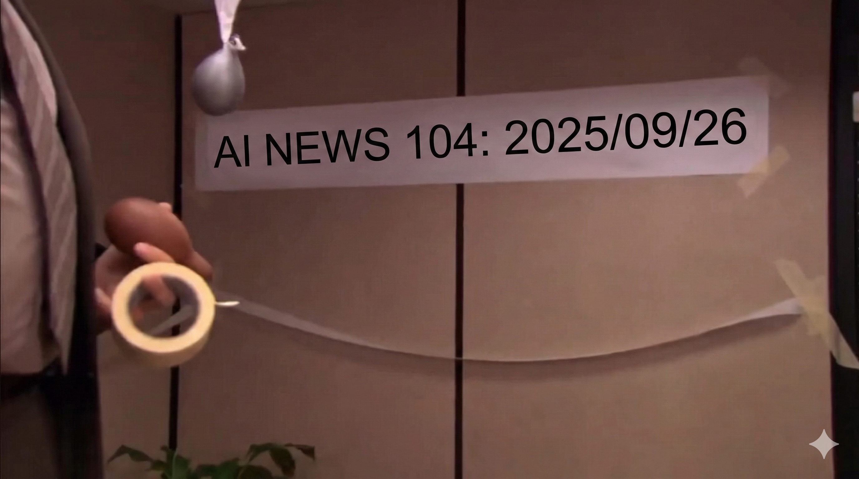 In an effort to match that simplicity, I gave a screenshot to Gemini and said, “Change the text to ‘AI News 104: 2025/09/26,’” and used the first result.