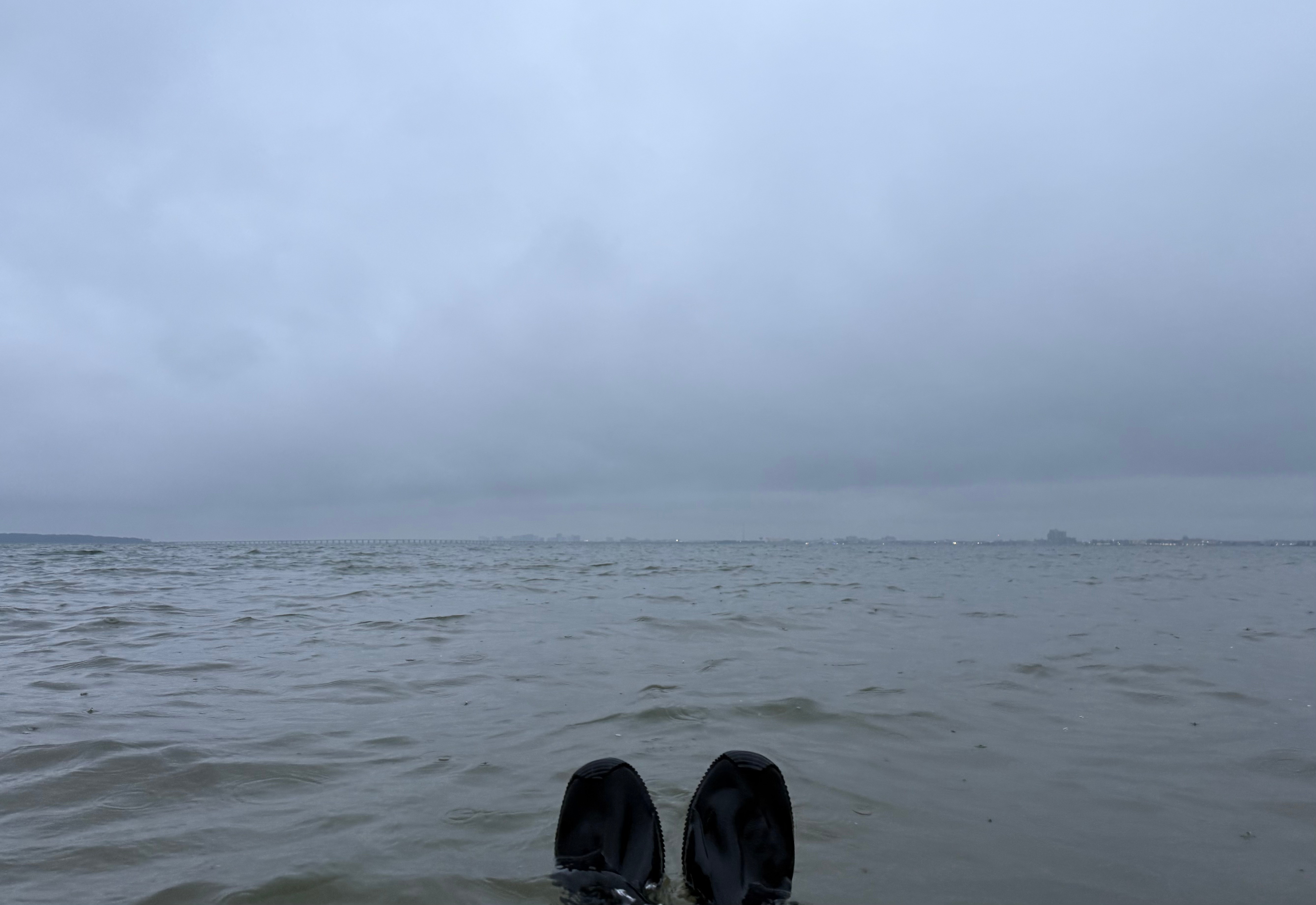 2025-2026 Bay bath 8: 11 minutes, 40.1 degree water, 37.2 degree air, rainy with 13 mph wind.